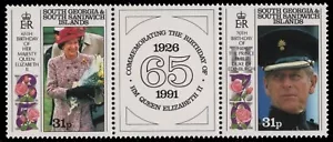 Georgia del Sur 1991 - Mi-N.o 190-191 ** - Estampillada sin montar o nunca montada - 65 Cumpleaños Queen (I) - Imagen 1 de 1