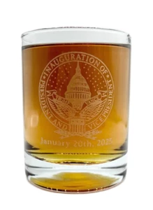 Donald Trump 2024 INAUGURATION Whiskey Bourbon Rocks Glass Engraved President - Picture 1 of 1
