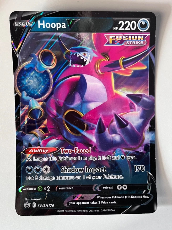 Pokemon Hoopa V Jumbo Foil Promo Card Sword & Shield Oversized Card SWSH176 - Image 1 of 1