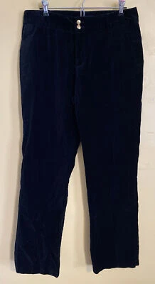 Pantalones de terciopelo negro Chaps Ralph Lauren para mujer talla 10 botones dorados Foto 1 de 4