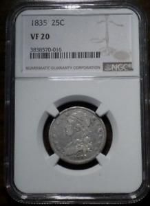 1835 Bust Quarter 25¢- NGC VF25