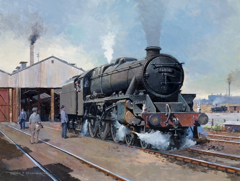 Black 5 Five LMS BR Railway Steam Locomotive Train Fathers Day Birthday Card - Image 1 of 1