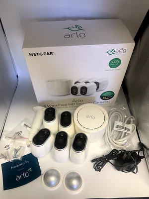 **CLEARANCE* NETGEAR Arlo Set of Five(5) Wire-Free HD Security Cameras USED - Image 1 of 4