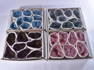 Angel Aura Quartz Geode Rainbow Aura Geode Half Polished Crystal Select Your Own - Picture 1 of 59