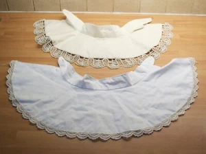2 x Antique White Cotton & Lace Collars - Film Set Costume Props - Picture 1 of 6
