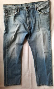 Levi's 505 Straight Fit Men's Blue Jeans 40x30 (Measured: 42x29). Frayed pockets - Picture 1 of 9