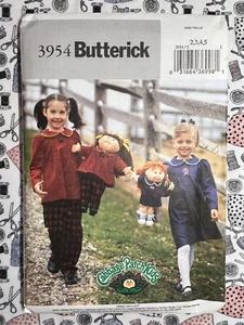 Top y pantalones Butterick 3954 Cabbage Patch para niños niñas y muñecas talla 2-5 FF - Imagen 1 de 2