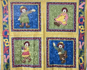 VTG Fabri-Quilt Fabric ABC Pals Cheater Quilt On Pins & Needles Ragdolls 34.5" - Picture 1 of 7