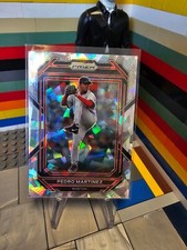 2023 Panini Prizm Pedro Martinez Cracked Ice Prizm #202 Boston Red Sox