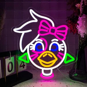 Five Nights at Freddy'S Fnaf Glamrock Chica Leuchtreklamen für Wanddeko, Gaming Ro - Bild 1 von 12