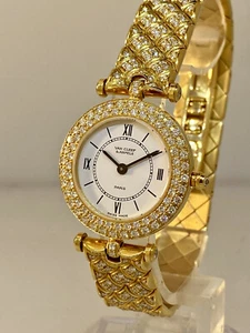 Van Cleef & Arpels Classique Yellow Gold Diamond Bezel & Bracelet Ladies Watch - Picture 1 of 11