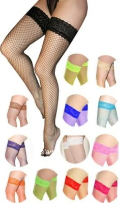 Calze a Rete Pizzi Autoreggenti ( Nero, Rosso, Bianco, Intimo Nuovo Sexy - Immagine 1 di 4