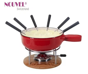Käsefondueset 6 Pers. Nouvel Swiss Guss Gastro-Qualität Gastro Holz 22cm - Bild 1 von 4