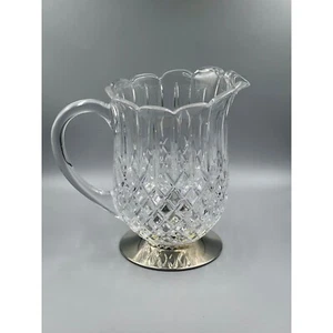 Vintage Crystal Pitcher American Brilliant Cut w/ Silver Base - Martini Pitcher - Picture 1 of 8