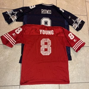 VINTAGE San Francisco 49ers Jersey XXL 54 Starter Steve Young #8 90s & ROMO Y2K - Picture 1 of 12