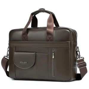 Sacoche Ordinateur Homme Cuir 156 Pouces Porte Document Cartable Homme Cuir S... - Photo 1/7