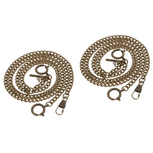2 Pieces Pocket Watch Chain Wallet Metal Mens Man Pendant Chains for - Picture 1 of 12