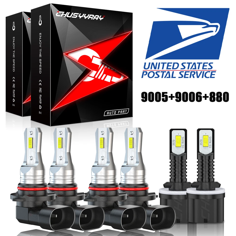 For Oldsmobile Aurora 1995-2003 9005 9006 880 Headlight & Foglight LED Bulb 6Pcs - Image 1 of 4