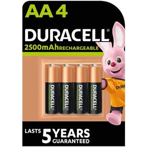 Duracell AA 2500 mAh Rechargeable Battery (Pack of 4) - Picture 1 of 8