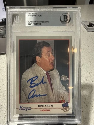 Auténtico Kayo Boxeo Bob Arum 1991 en tarjeta autógrafo Beckett Foto 1 de 4