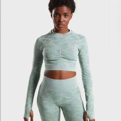 Top corto Gymshark camuflaje sin costuras manga larga TALLA GRANDE Foto 1 de 4