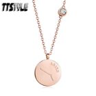 TTstyle Rose Gold 316L Stainless Steel Aries Pendant Necklace NEW