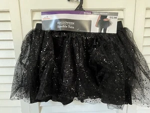 NWT Black Costume Sparkle Sparkly Tutu Skirt Women’s Small / Medium Halloween - Picture 1 of 5