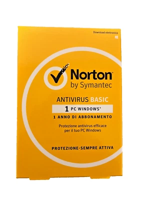 NORTON by SYMANTEC ANTIVIRUS BASIC 1 PC WINDOWS 1 Anno di abbonamento
