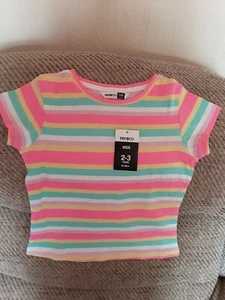 Childs Bright Striped Tee Shirt. Age 2 To 3 .New With Tag. - Picture 1 of 3