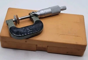 Mitutoyo 123-125 Outside Disc Flange Micrometer, Ratchet, Lock, Carry Case - Picture 1 of 17