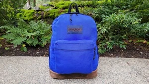 JANSPORT (USA) Vintage Lederboden EDC Wandern 15" Daypack Rucksack - Bild 1 von 15