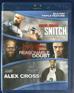 SNITCH - REASONABLE DOUBT - ALEX CROSS (Bluray ) TRIPLE FEATURE - Picture 1 of 3
