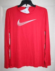 NWT Nike Dri-FIT Training Boy's XL University Red L/S T-shirt Top DQ8811 - Picture 1 of 2