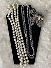 STUNNING VINTAGE PEARL 2 NECKLACES HAIRPINS FAB CLASP Wedding/Occasion