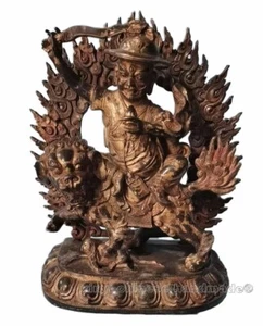 12" Antiguo Dorje Shugden Vajradhara Protector Dorje Kasung Antigua estatua de bronce - Imagen 1 de 4