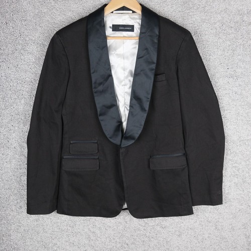 DSQUARED2 BLAZER UOMO taglia 52 L GRANDE COTONE MARRONE BAVERO SMOKING GIACCA FESTA