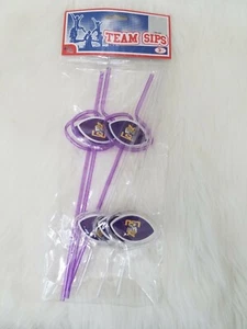 LOUISIANA STATE Team Sips Trinkhalme Neu im Paket LILA WEISS GELB - Bild 1 von 7