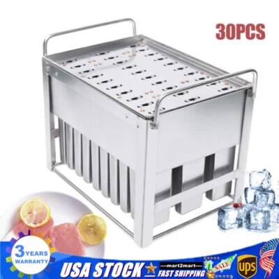 Moldes de acero inoxidable Pop Lolly helado palo soporte molde 30 paquetes Foto 1 de 4