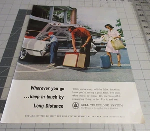 1964 Bell Telephone System Vintage Print Ad Long Distance Family Vacation Trip - Picture 1 of 3