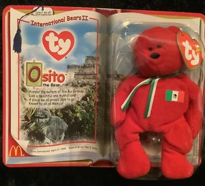 1999 TY Teenie BEANIE BABIES "OSITO The BEAR" International Bears II McDonalds - Picture 1 of 4