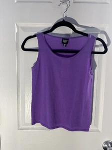 Eileen Fisher PP Italian Yarn Purple Merino Wool Sweater Top Tank Shell Petites - Picture 1 of 15
