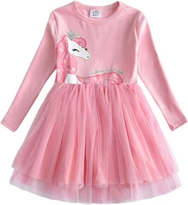 Girls Dresses for Winter Long Sleeve Toddler Girls Clothes Party Tulle Dresses f - Picture 1 of 12