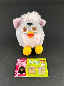 Vintage 1999 Furby Plush Keychain Yujin Tomy Gray Pink Size 3" - Picture 1 of 13