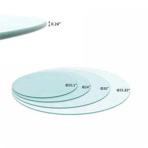 20"-36" Round Tempered Glass Table Top 1/4'' Inch Thick Round Polished Edge - Picture 1 of 15
