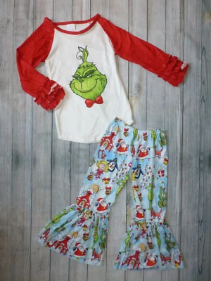 全新 Grinch Who Stole Christmas Whoville Bell 裤子 精品套装 — 第 1/4 张图片