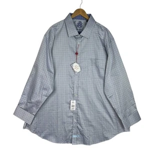 NEW English Laundry Arrogant Dress Shirt Button Up 20 36/37T Blue Gingham Preppy - Picture 1 of 17