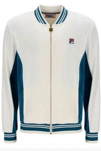 Fila Vintage Miguel Velour Archive Track Jacket Navy / Gardenia Red - Picture 1 of 3