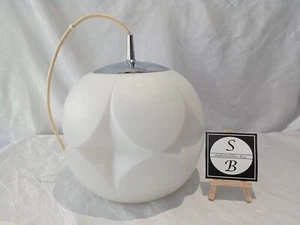 Lámpara colgante Peill & Putzler ICE Ball Sputnik años 70 vidrio ópalo diseño raro - Imagen 1 de 4
