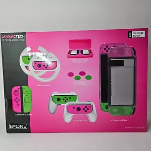 Advanctech 6 In 1 Set For Nintendo Switch Accessories (PINK & Green) Brand New! - Picture 1 of 5