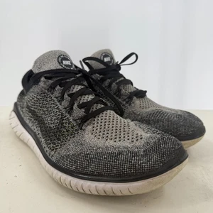 Nike Free RN Flyknit Lace-Up Running Sneaker Shoes Gray Black White Size 10.5 - Picture 1 of 7